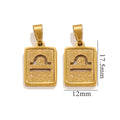Libra Zodiac Celestial Square Pendant | Gold-Tone Jewelry