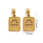 Libra Zodiac Celestial Square Pendant | Gold-Tone Jewelry