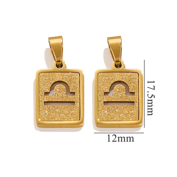 Libra Zodiac Celestial Square Pendant | Gold-Tone Jewelry