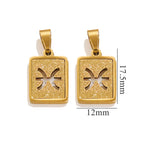 Pisces Zodiac Celestial Square Pendant | Gold-Tone Jewelry