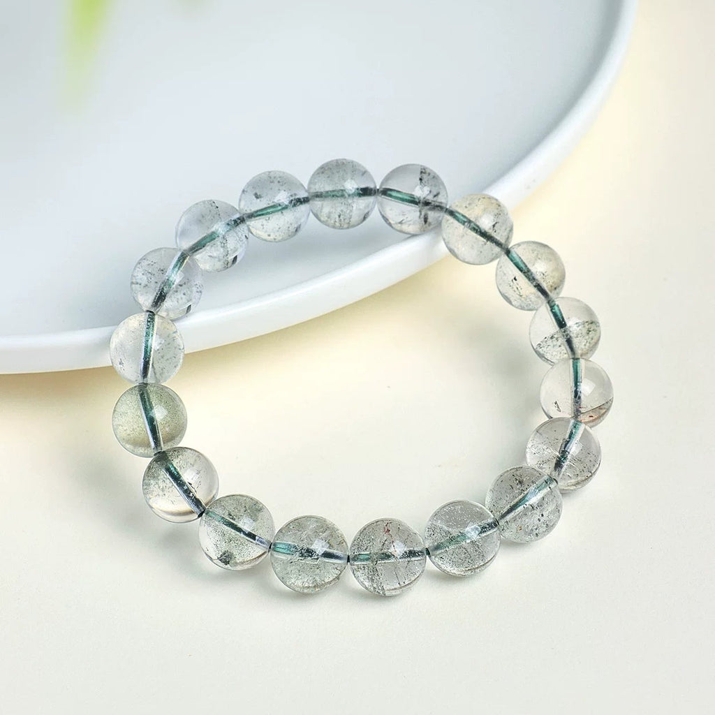 Natural Green Phantom Quartz Beaded Bracelet for Her | Calm