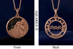 Aquarius Aventurine Disc Pendant Necklace