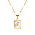 Sagittarius Mother of Pearl Necklace | Zodiac Square Pendant