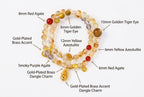 Citrine Rotating Gourd Coin Charm Feng Shui Wealth Bracelet