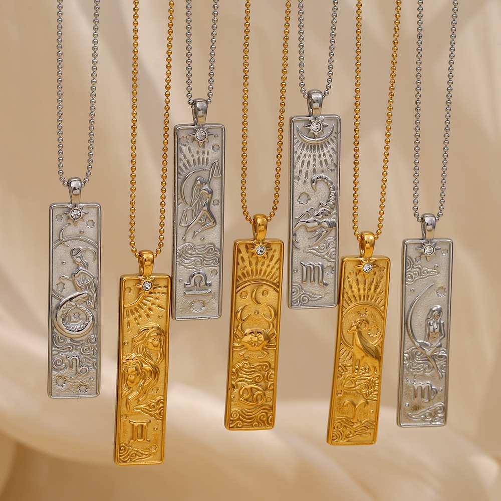 Zodiac Square Pendant Necklace