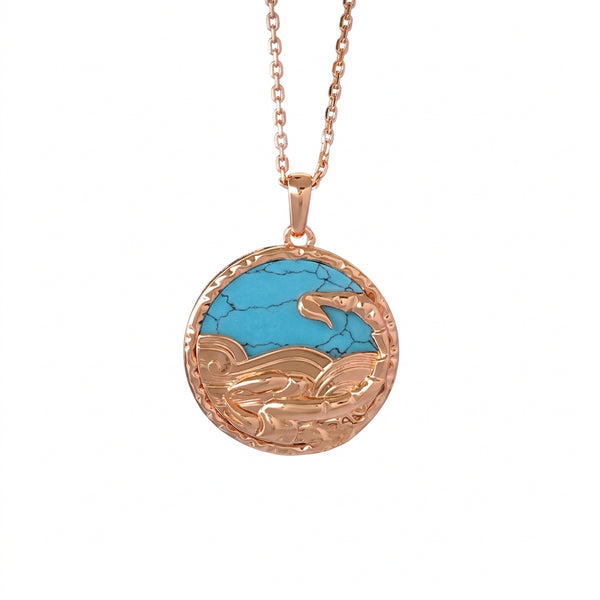 Scorpio Turquoise Disc Pendant Necklace