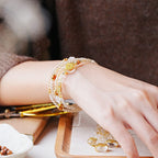 Citrine & Clear Quartz Wrap Bracelet | Taurus Zodiac Jewelry
