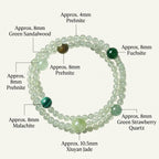 Natural Prehnite Multi-Gem Layered Bracelet for Women | Calm