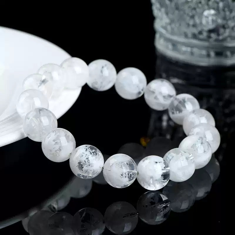 Natural Snowflake Phantom Quartz Beaded Bracelet