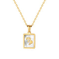Capricorn Mother of Pearl Necklace | Zodiac Square Pendant