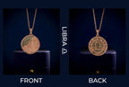 Libra Zodiac Obsidian Disc Pendant Necklace