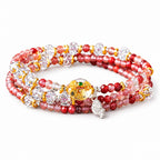 Andersonite Layered Wrap Bracelet | Leo Zodiac Lion Charm