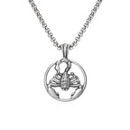 Scorpio Zodiac Bold Sculpted Tin Scorpion Pendant Necklace