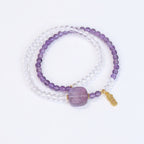 Zakiram Amethyst 2-Wrap Bracelet with Fortune Charm