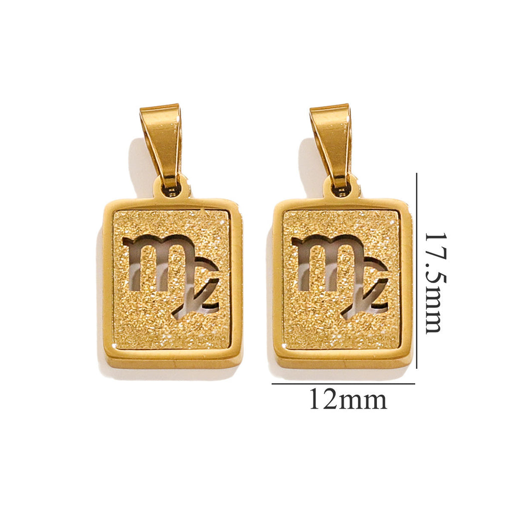 Virgo Zodiac Celestial Square Pendant | Gold-Tone Jewelry