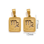 Virgo Zodiac Celestial Square Pendant | Gold-Tone Jewelry