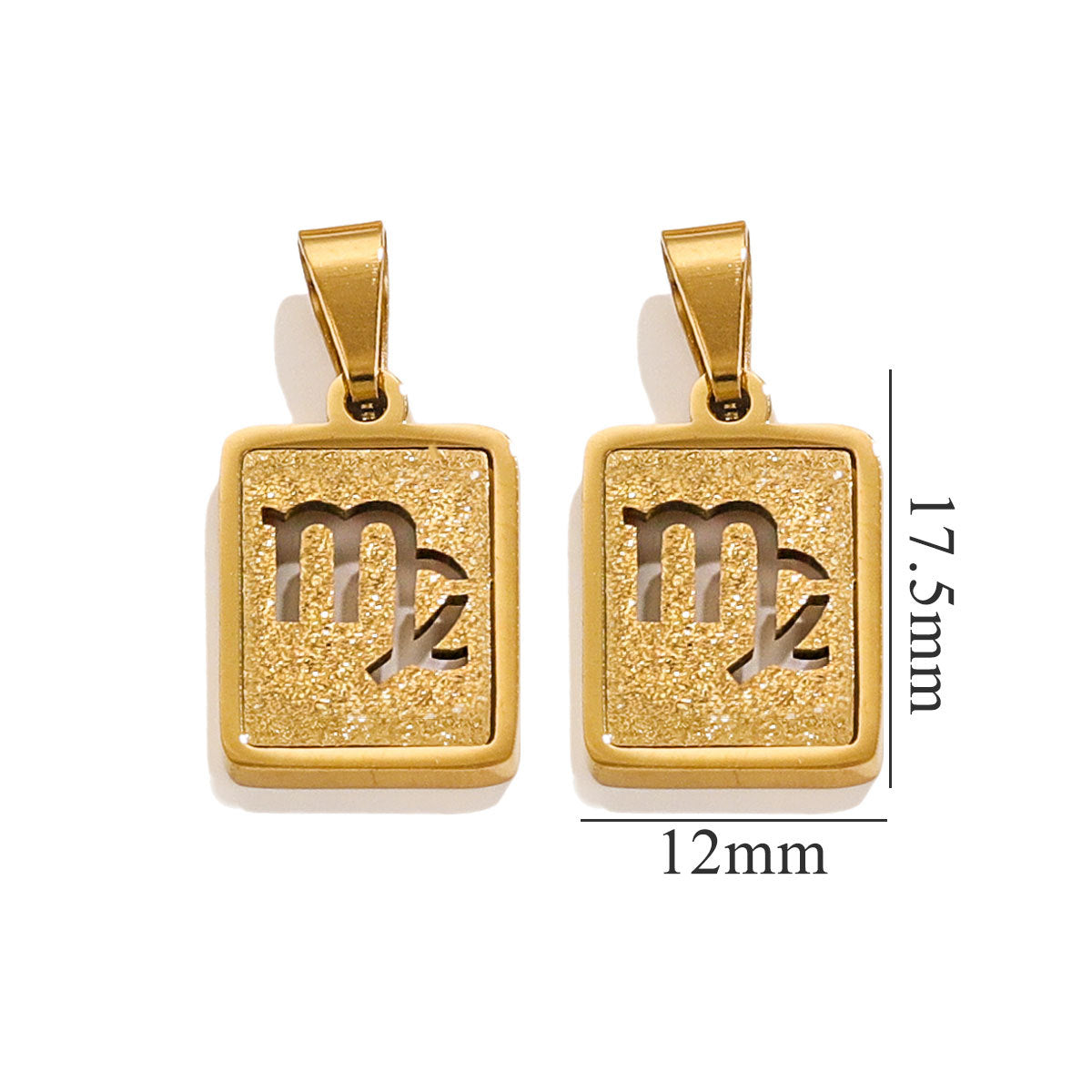 Virgo Zodiac Celestial Square Pendant | Gold-Tone Jewelry