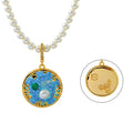 Scorpio Zodiac Pearl Necklace with Golden Celestial Pendant
