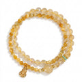 Courage Gold Rutilated Quartz Tiger Eye Layered Bracelet
