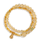 Courage Gold Rutilated Quartz Tiger Eye Layered Bracelet