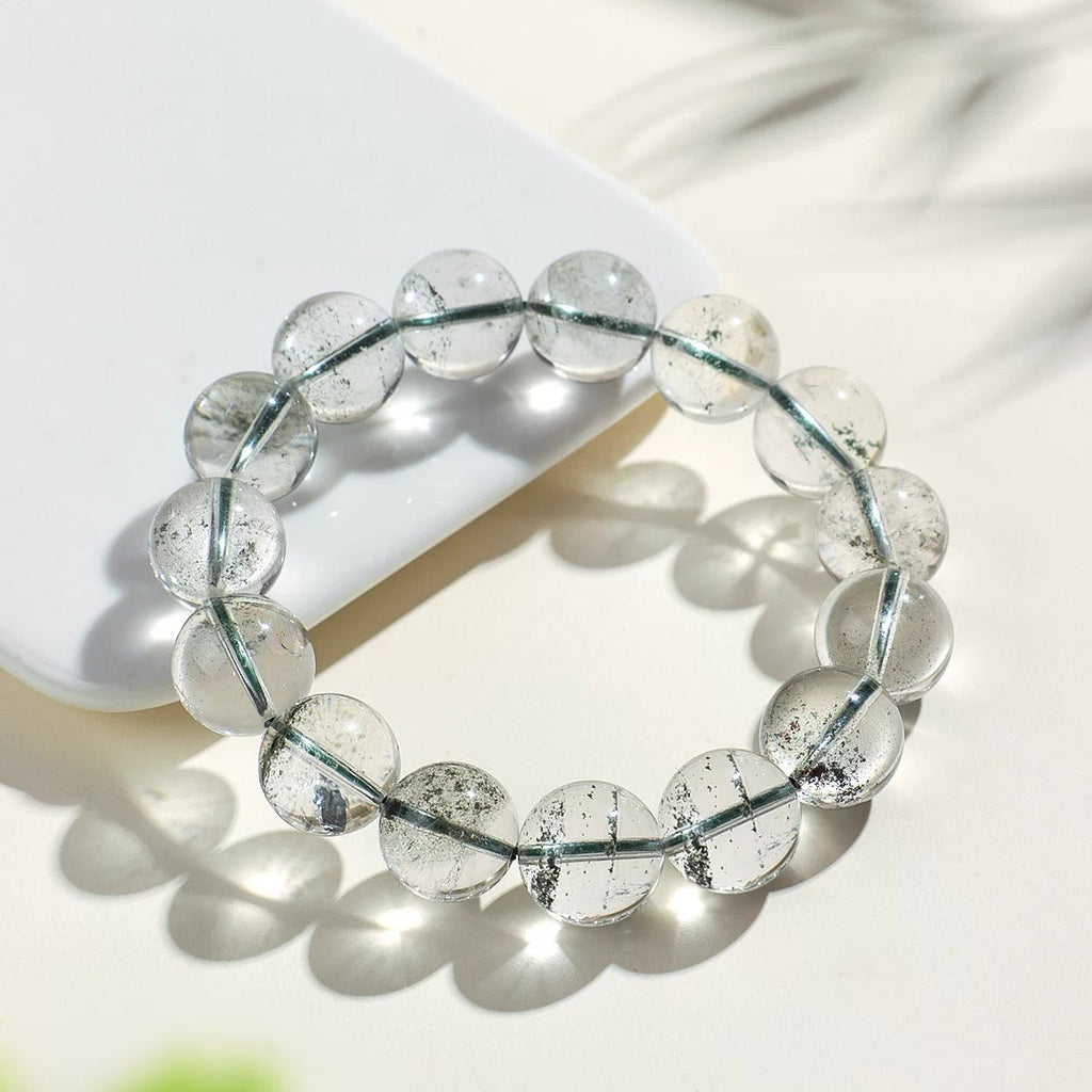 Natural Green Phantom Quartz Beaded Bracelet for Her | Calm