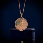 Libra Zodiac Obsidian Disc Pendant Necklace