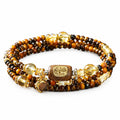 Tiger's Eye Layered Wrap Bracelet | Sagittarius Zodiac Charm