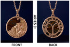 Aries Zodiac Tiger Iron Disc Pendant Necklace 