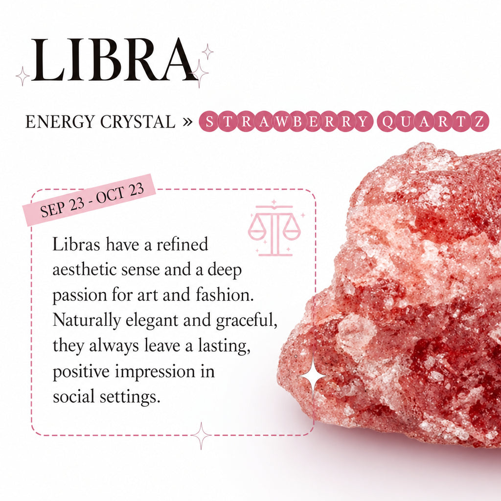 Strawberry Quartz Layered Wrap Bracelet | Libra Zodiac Charm