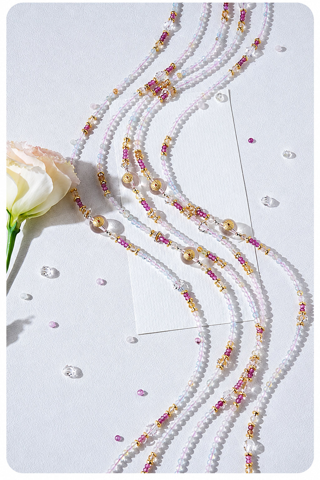 Morganite Layered Wrap Bracelet | Capricorn Zodiac Crystal