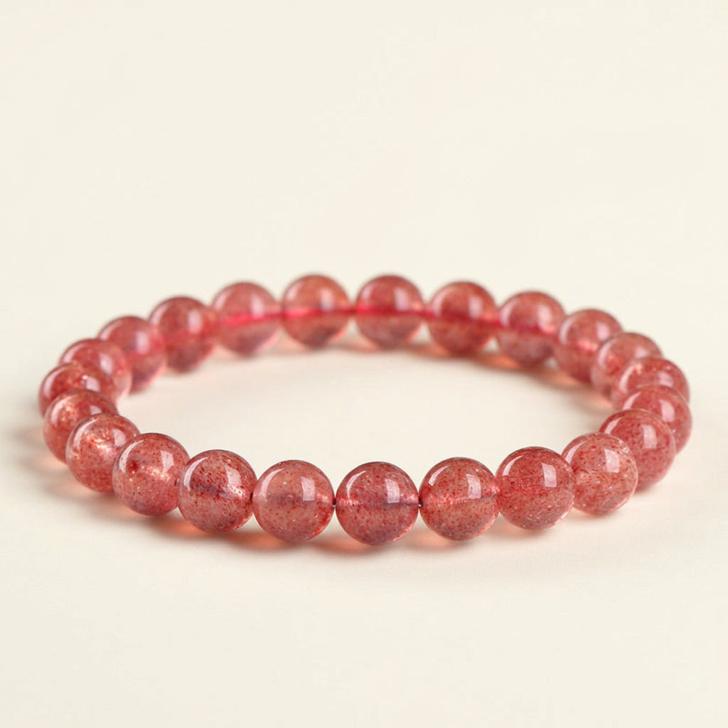 Strawberry Quartz Bracelet | Natural Crystal Jewelry