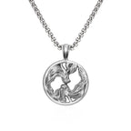 Gemini Zodiac Expressive Sculpted Tin Twins Pendant Necklace