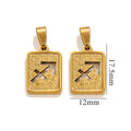 Sagittarius Zodiac Celestial Square Pendant | Gold-Tone Jewelry