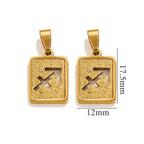 Sagittarius Zodiac Celestial Square Pendant | Gold-Tone Jewelry