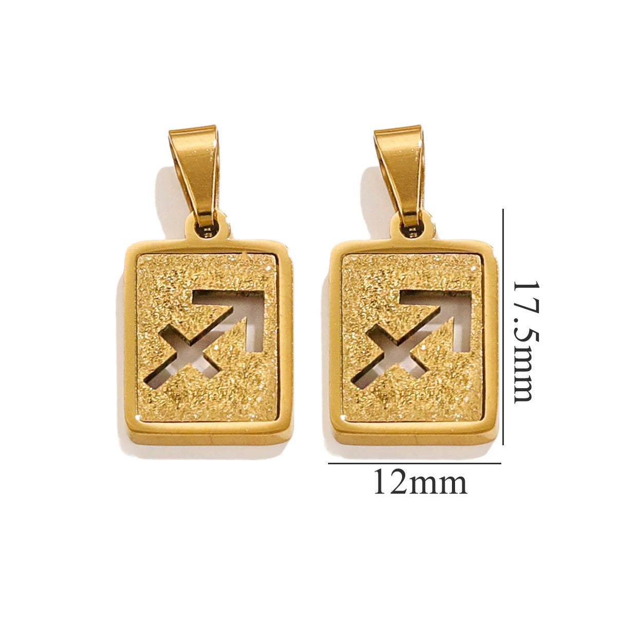 Sagittarius Zodiac Celestial Square Pendant | Gold-Tone Jewelry