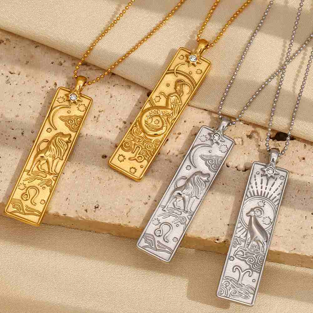 Zodiac Square Pendant Necklace