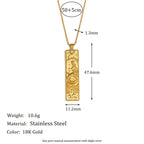 Aries Zodiac Square Pendant Necklace