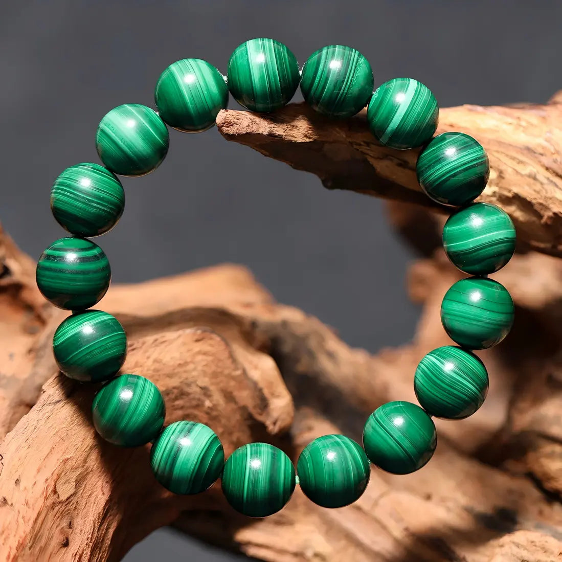 Banded Malachite Bracelet | Natural Crystal Jewelry for Women