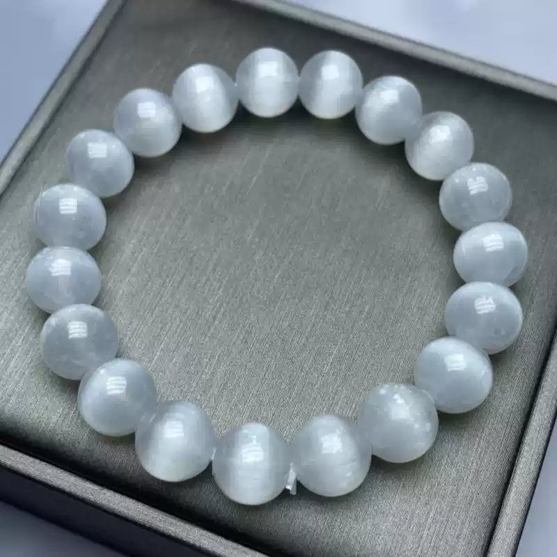 Natural Selenite Beaded Bracelet for Women | Serenity