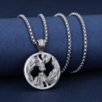Gemini Zodiac Expressive Sculpted Tin Twins Pendant Necklace