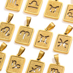 Libra Zodiac Celestial Square Pendant | Gold-Tone Jewelry