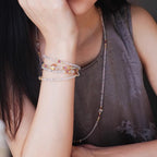 Morganite Layered Wrap Bracelet | Capricorn Zodiac Crystal