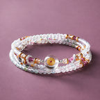 Morganite Layered Wrap Bracelet | Capricorn Zodiac Crystal