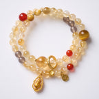 Citrine Rotating Gourd Coin Charm Feng Shui Wealth Bracelet