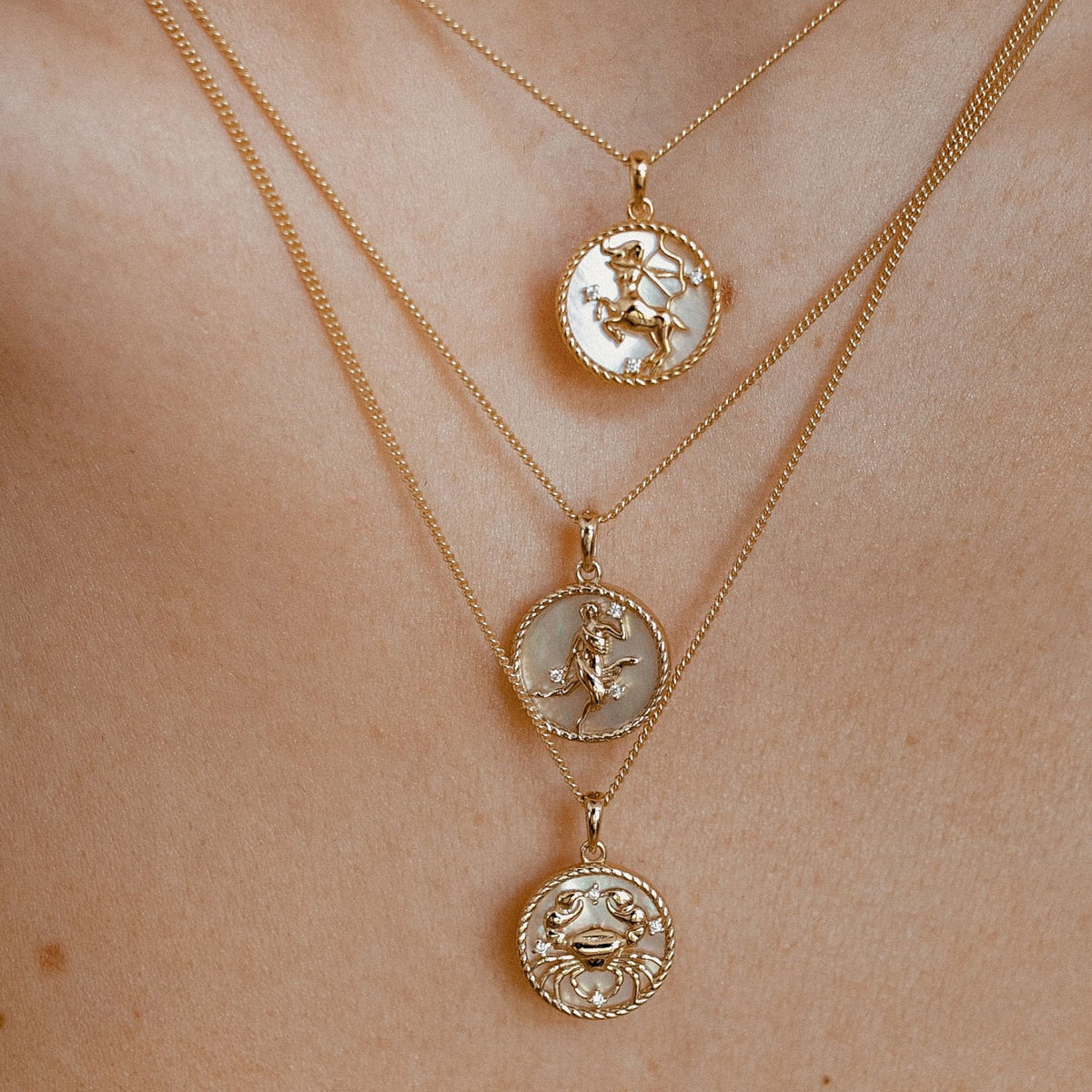 Virgo Gold-Tone Titanium Steel Coin Necklace