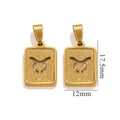 Taurus Zodiac Celestial Square Pendant | Gold-Tone Jewelry