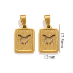Taurus Zodiac Celestial Square Pendant | Gold-Tone Jewelry