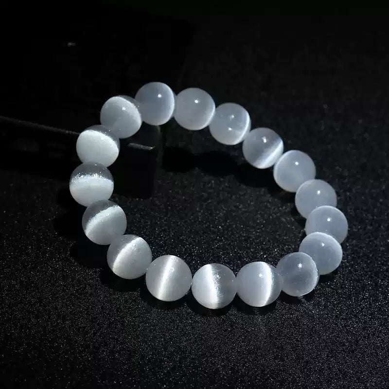 Natural Selenite Beaded Bracelet for Women | Serenity