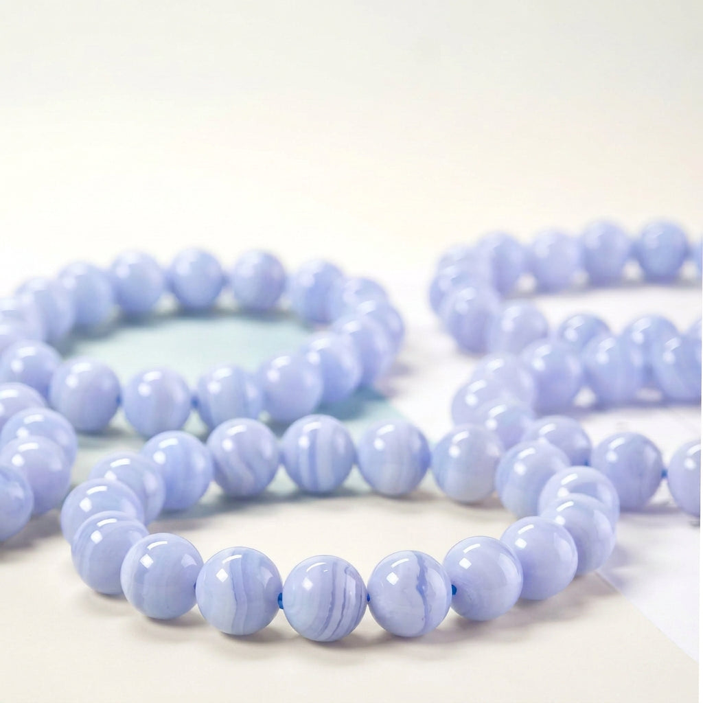 Blue Lace Agate Bracelet | Natural Crystal Jewelry for Women（3A）