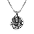 Leo Zodiac Majestic Sculpted Tin Lion Pendant Necklace